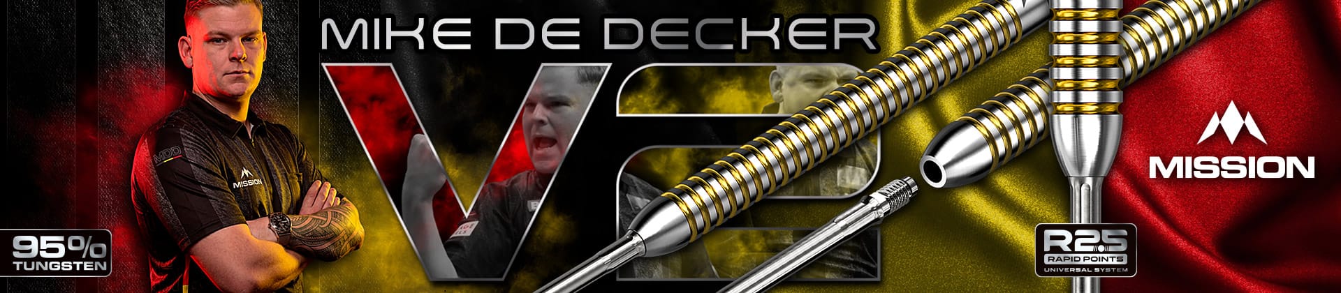 Mission Mike De Decker V2 R2.5 Rapid Points darts banner