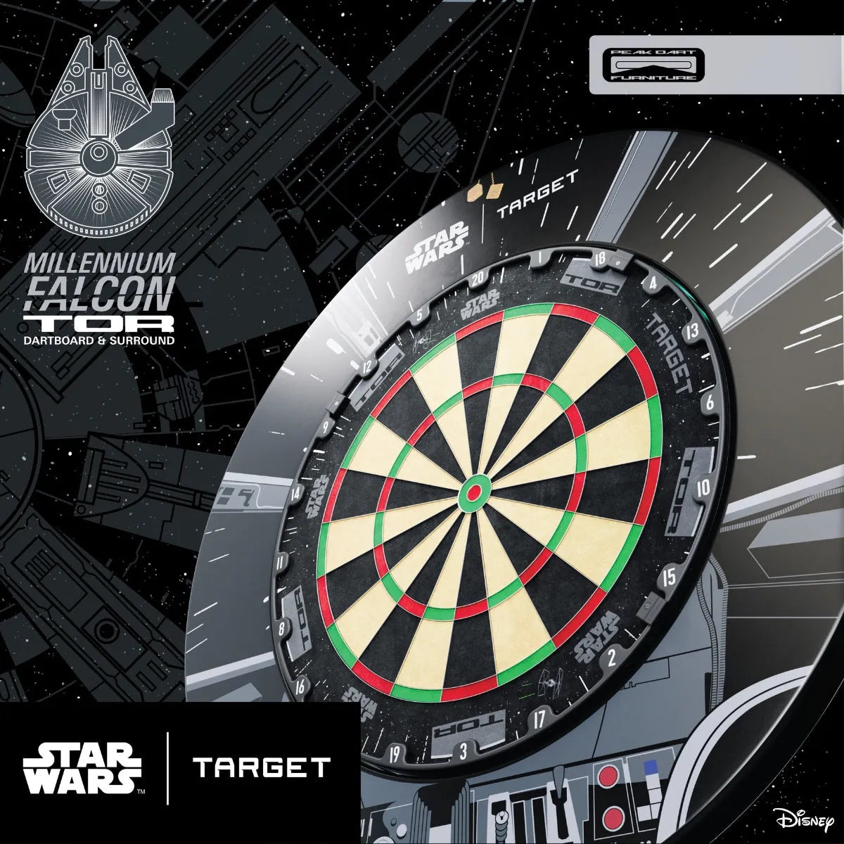 Star Wars Target Millennium Falcon dartboard surround bundle view 2
