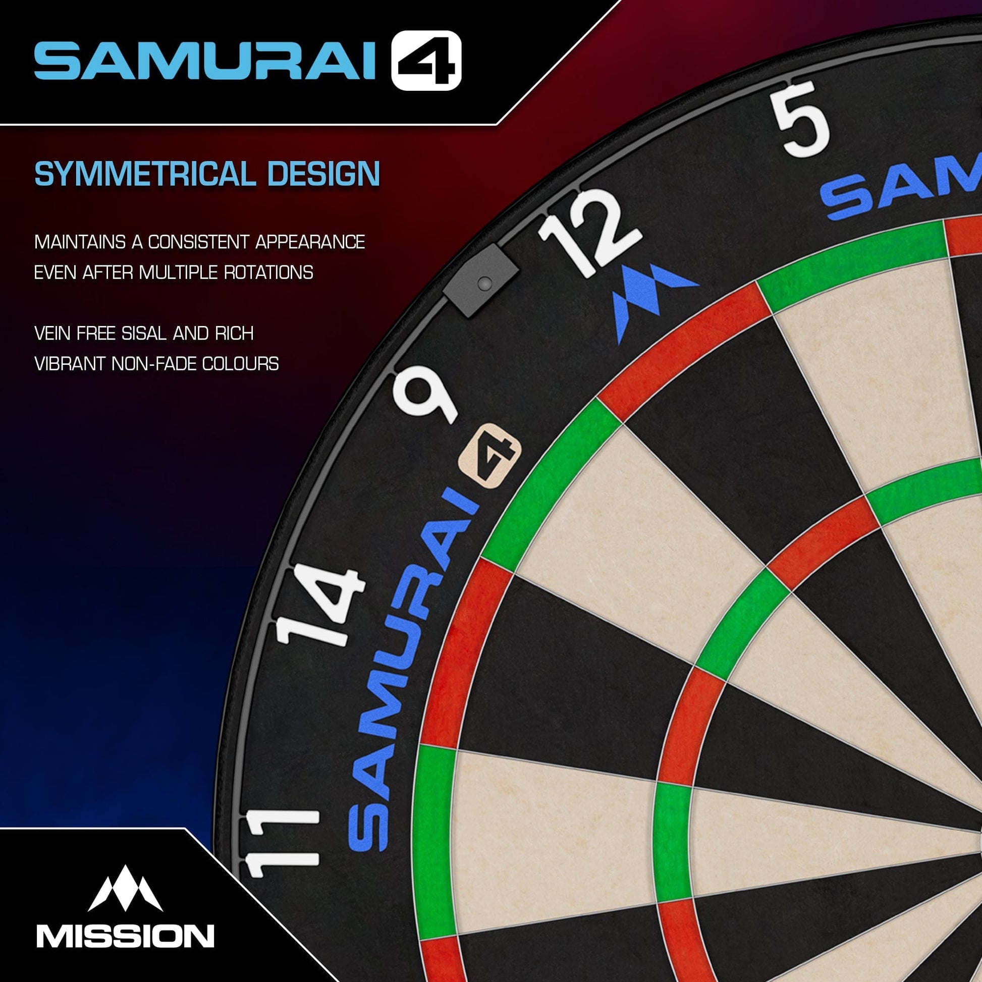 Mission Samurai 4 Dartboard Professional Knife Wire - White Spider