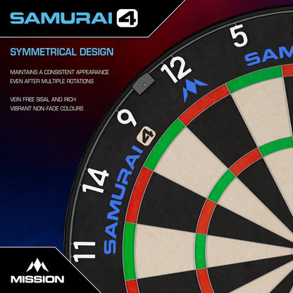Mission Samurai 4 Dartboard Professional Knife Wire - White Spider