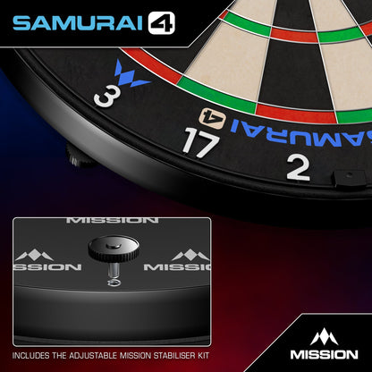 Mission Samurai 4 Dartboard Professional Knife Wire - White Spider