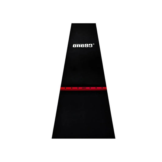 One80 Rubber Dart Mat With Oche Black And Red