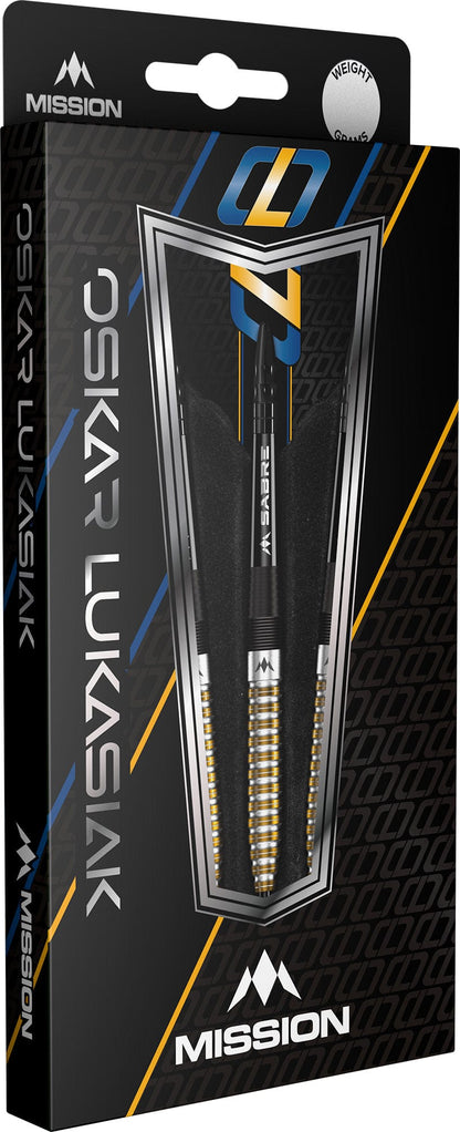 Mission Oskar Lukasiak Darts - Steel Tip - 95% Tungsten - Black & Gold Pvd