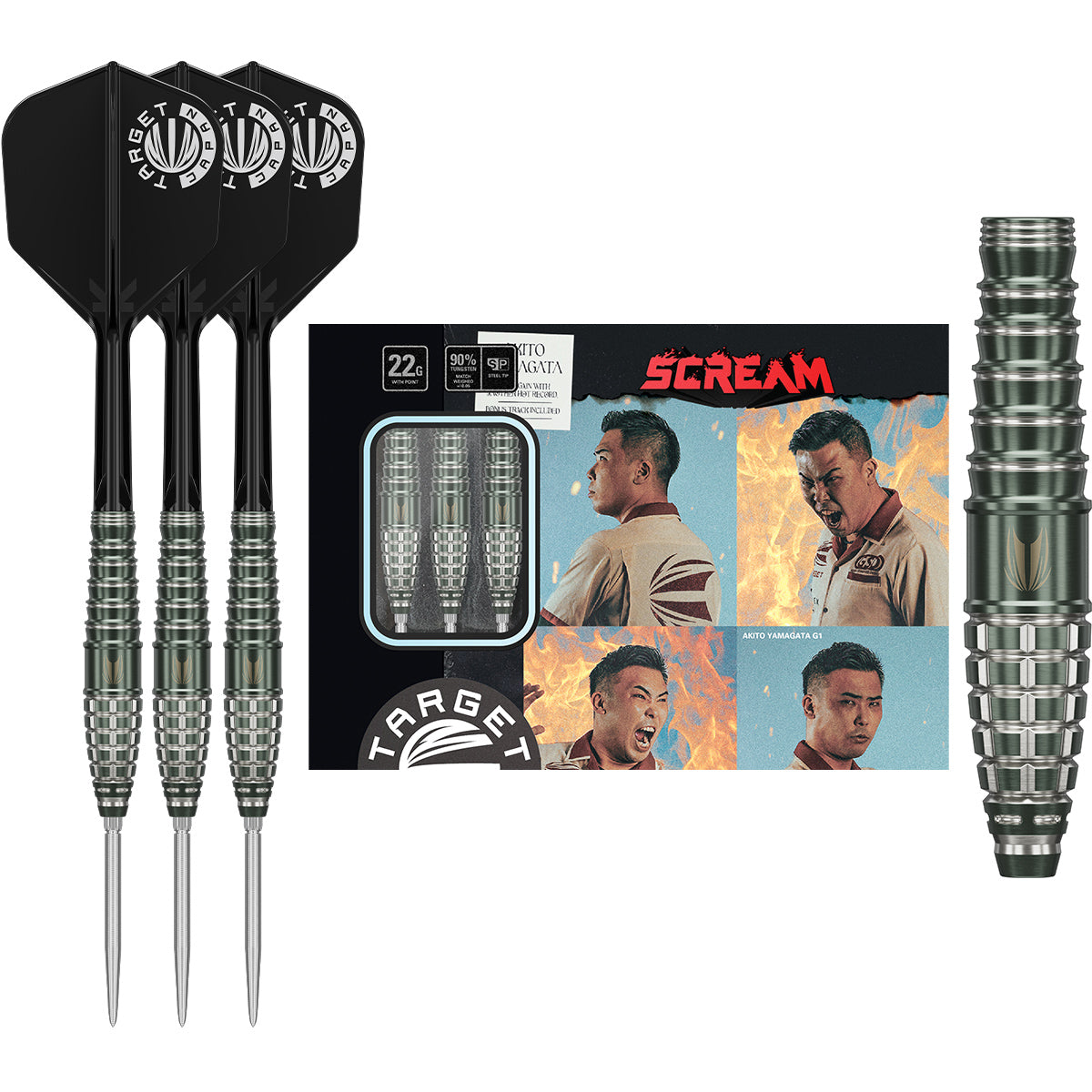 Prime Series Scream G1 90% Tungsten Sp Steel Tip Darts By Target Japan