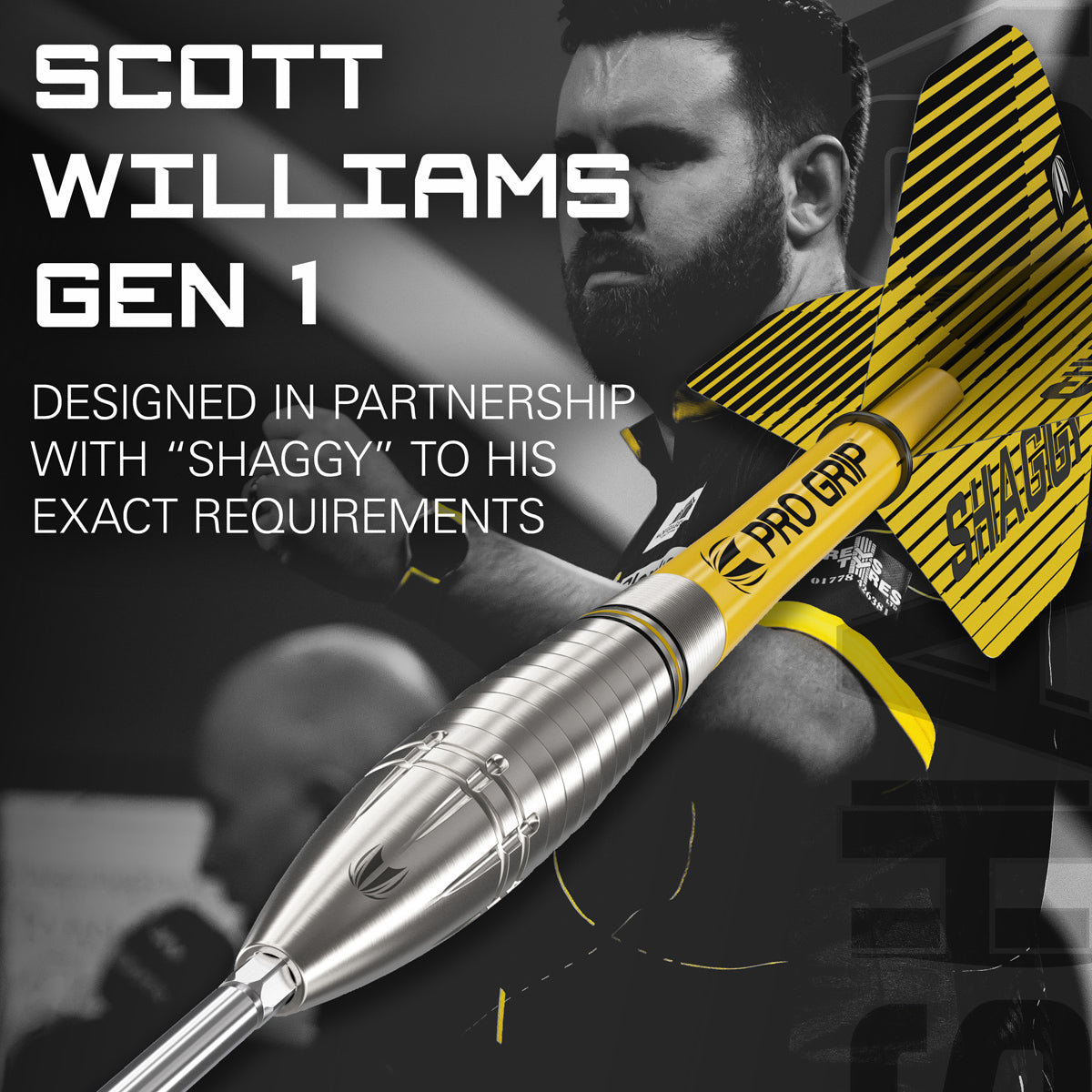 Scott Williams G1 90% Tungsten Swiss Steel Tip Darts By Target