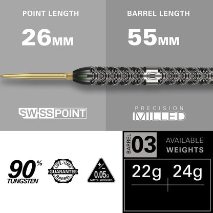 Cult Sp03 90% Tungsten Swiss Point Steel Tip Darts By Target