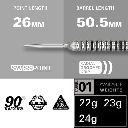 Exo 01 90% Tungsten Sp Steel Tip Darts By Target 23