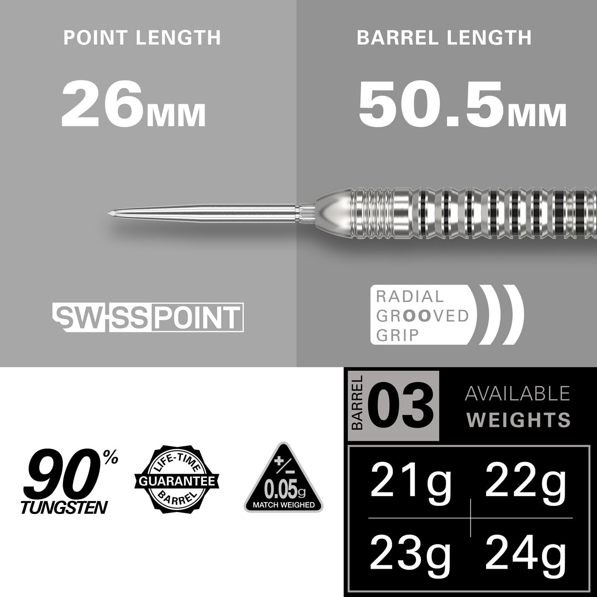 Exo 03 90% Tungsten Sp Steel Tip Darts By Target