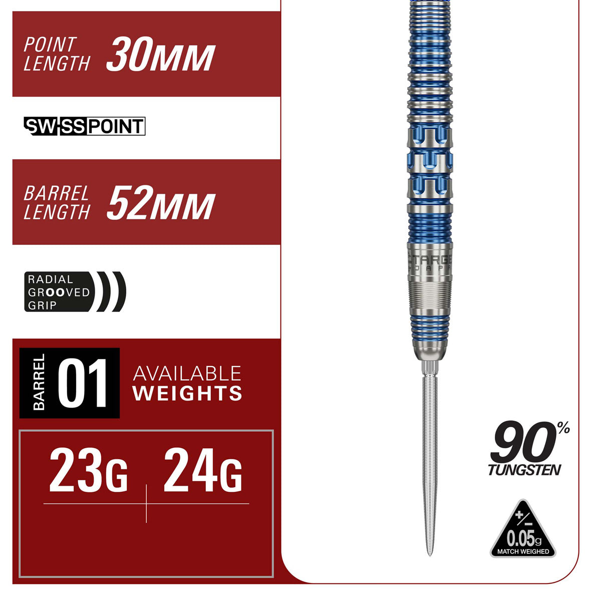 Target Japan Mizu 01 90% Tungsten Sp Steel Tip Darts