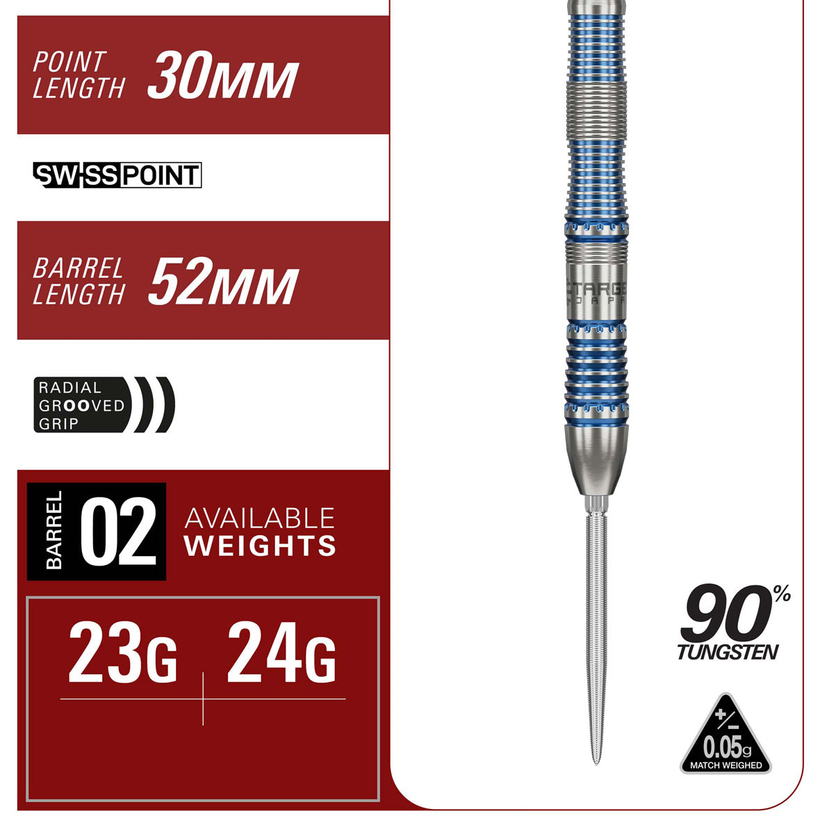 Target Japan Mizu 02 90% Tungsten Sp Steel Tip Darts