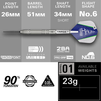 Shane Mcguirk 90% Tungsten Sp Steel Tip Darts By Target