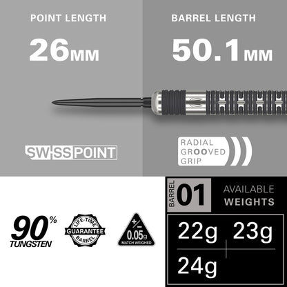 Hollywood Action 90% Tungsten Sp Steel Tip Darts By Target