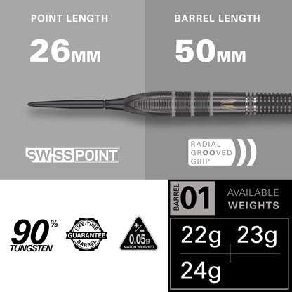 Aspinall X Echo 90% Tungsten Sp Steel Tip Darts By Target