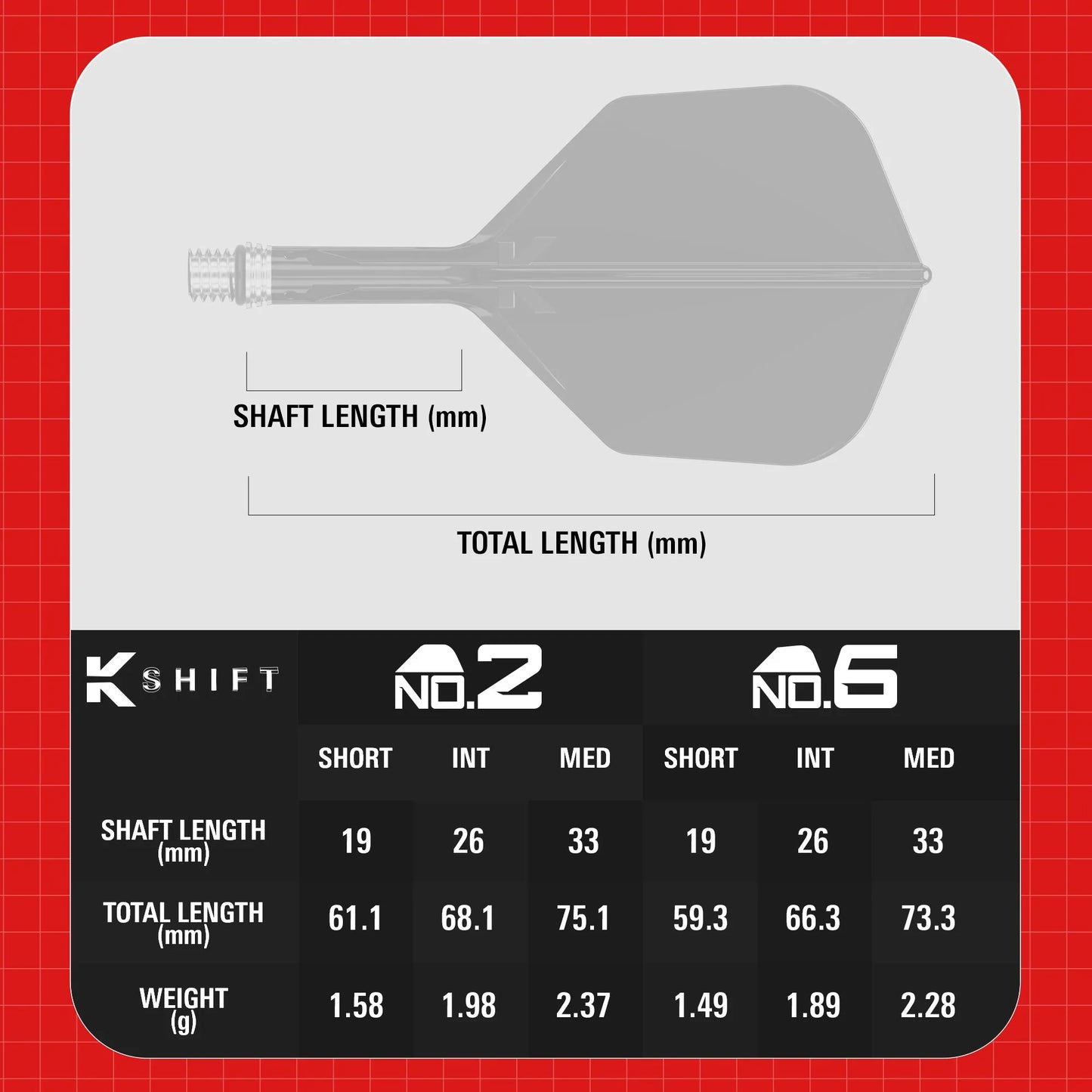 Target K-Shift No6 Integrated Flights & Shafts