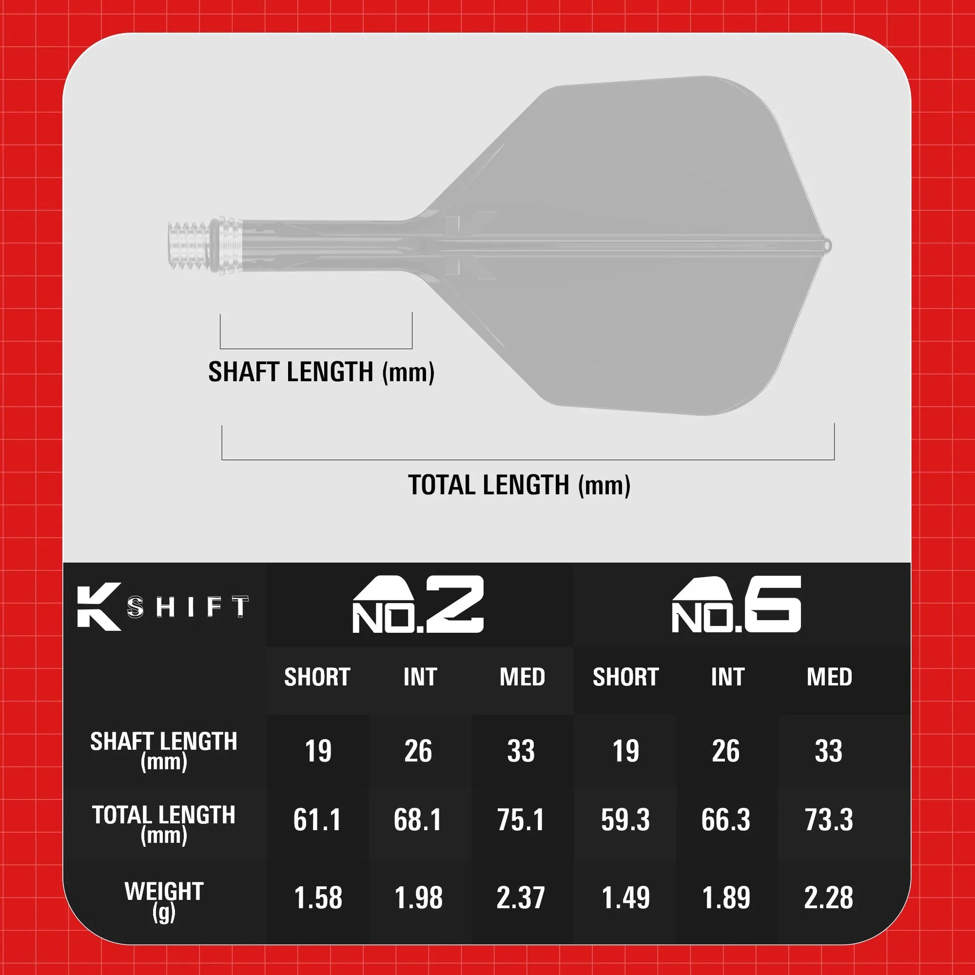 Target K-Shift No6 Integrated Flights & Shafts