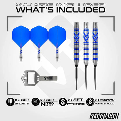 Red Dragon Gerwyn Price Blue Originals SP 90% Tungsten Steel Tip Darts