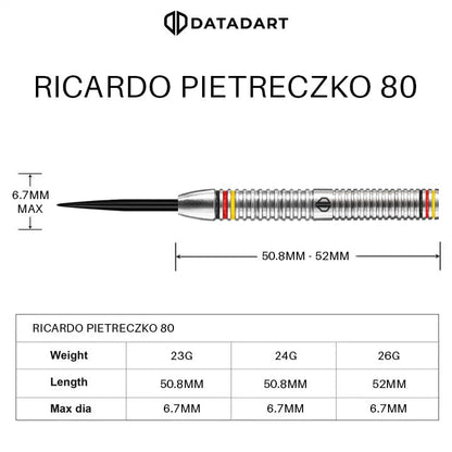 Datadart Ricardo Pietreczko Darts - Steel Tip - 80% Tungsten
