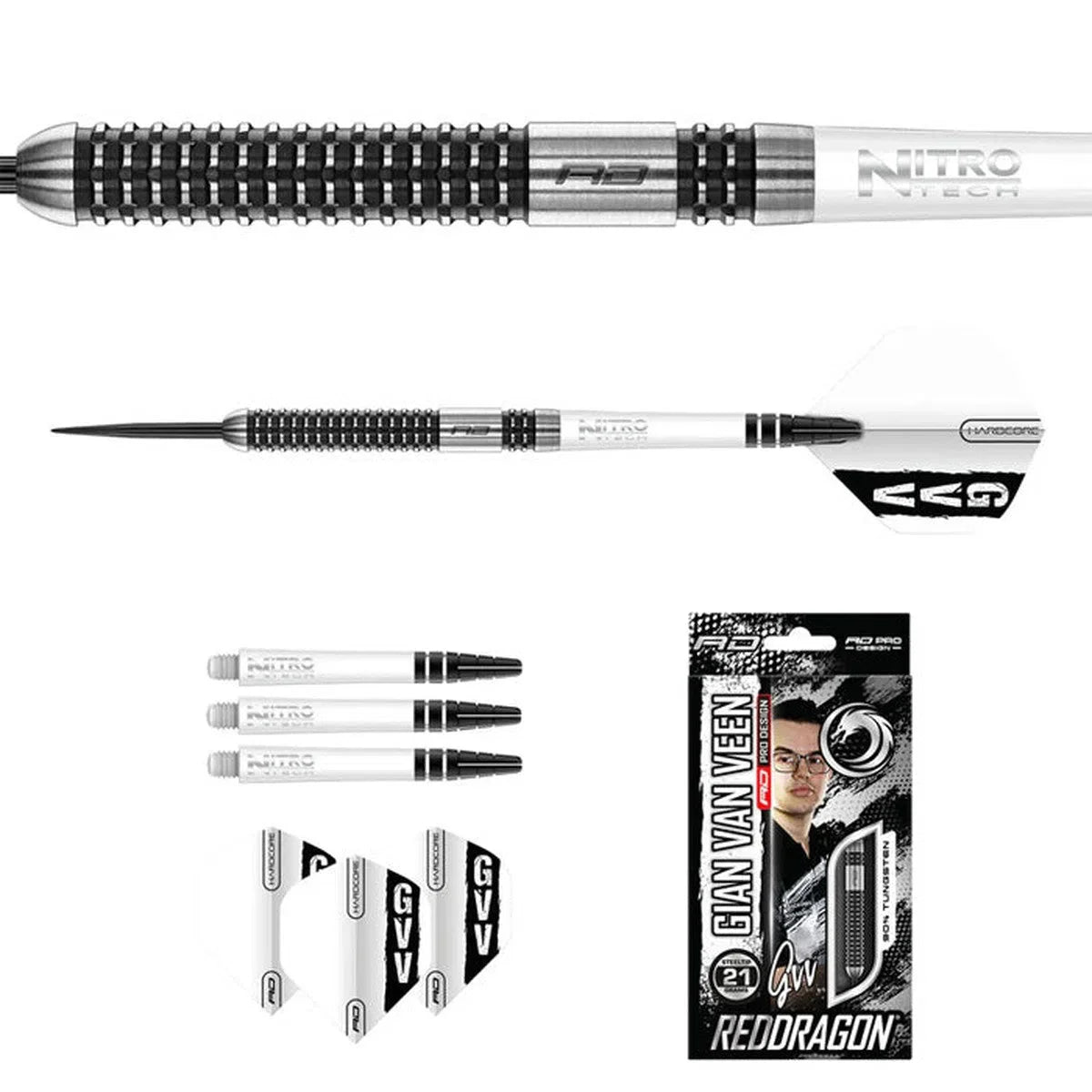 Red Dragon Gian Van Veen Axis Se 90% Tungsten Steel Tip Darts