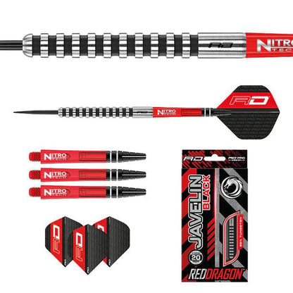 Javelin Black 85% Tungsten Steel Tip Darts By Red Dragon