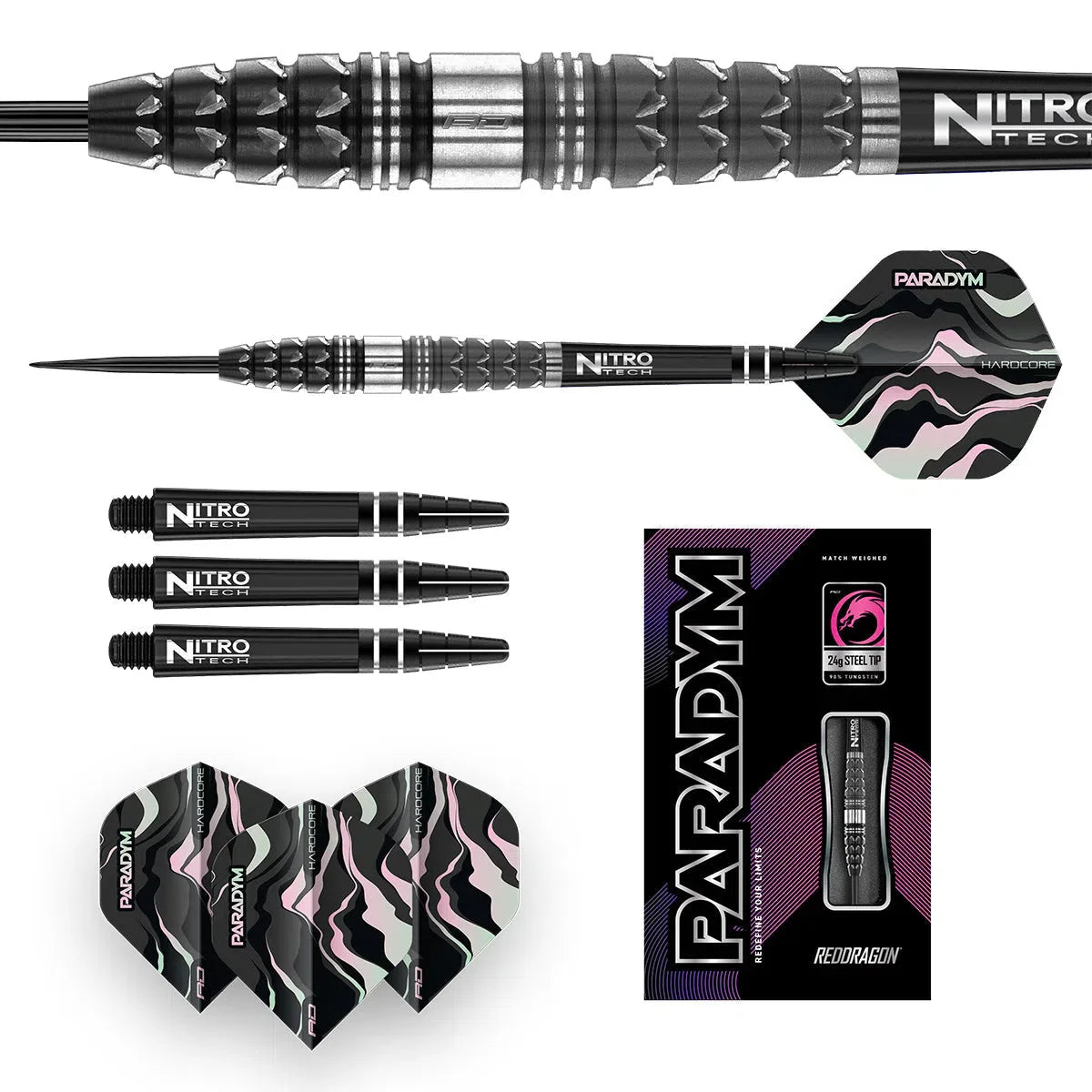 Paradym Torpedo 90% Tungsten Steel Tip Darts By Red Dragon