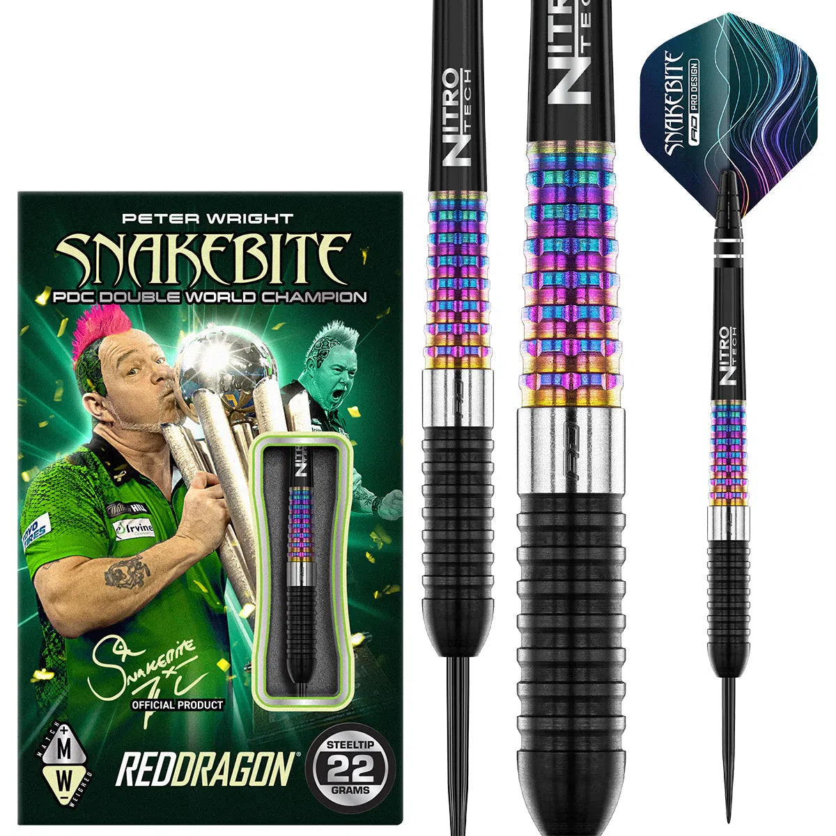 Peter Wright Corra 90% Tungsten Steel Tip Darts By Red Dragon