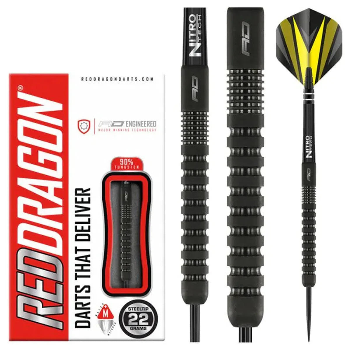 Phantom 90% Tungsten Steel Tip Darts By Red Dragon