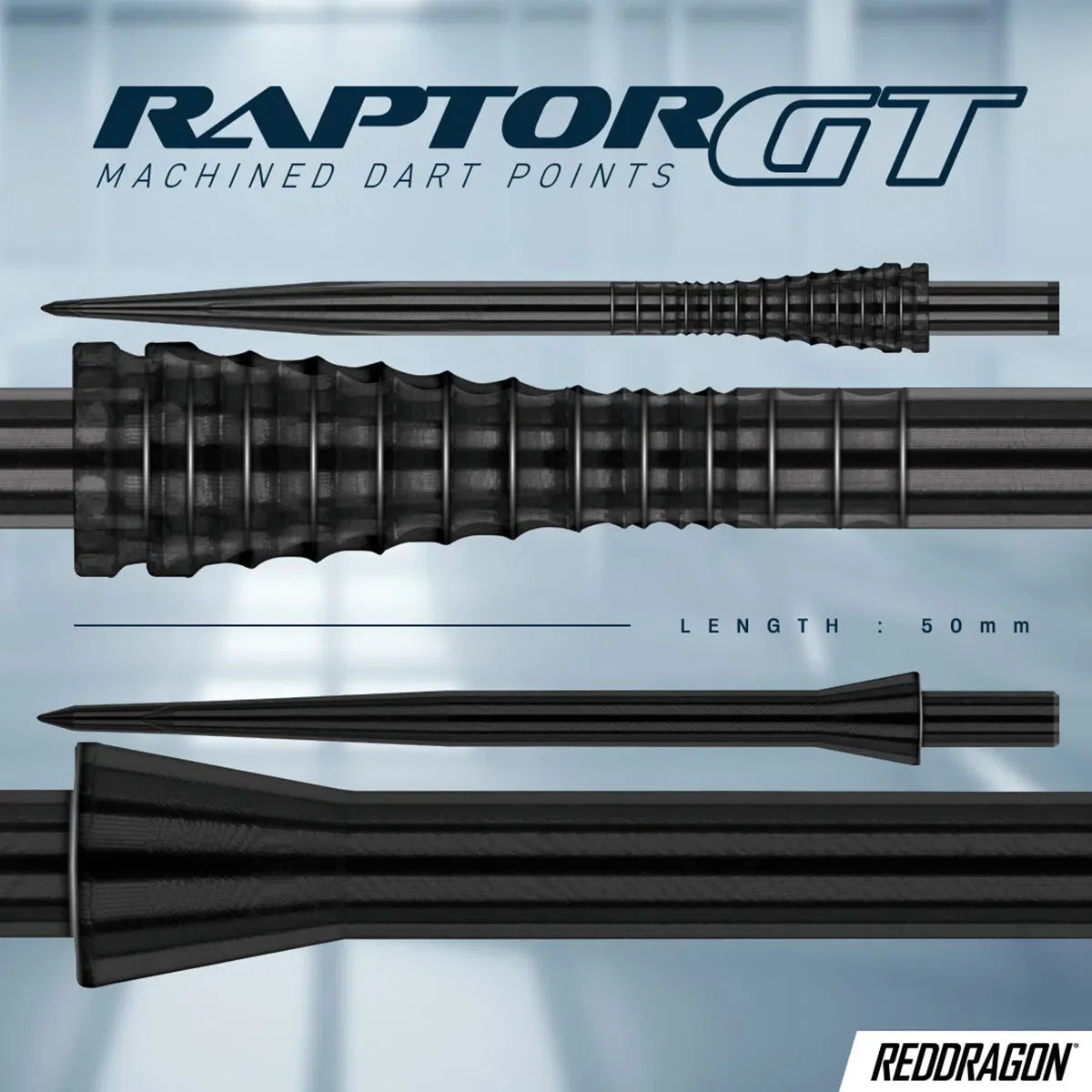 Red Dragon Raptor Gripped Dart Point - Black Dart Points - 38Mm