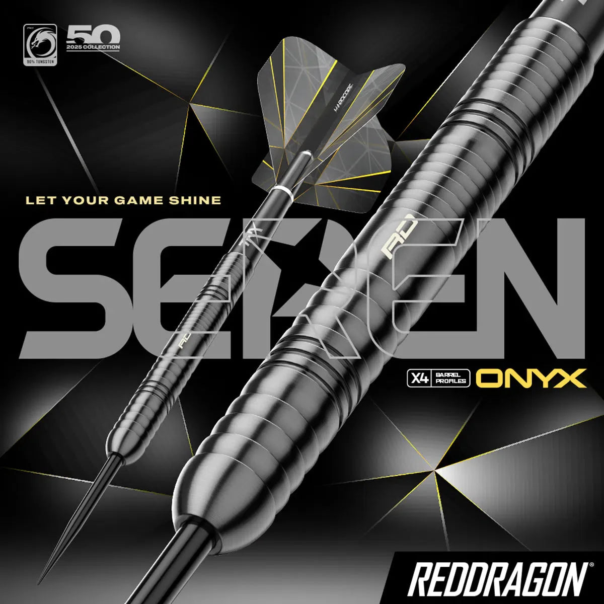 Seren 4 Onyx 90% Tungsten Steel Tip Darts By Red Dragon