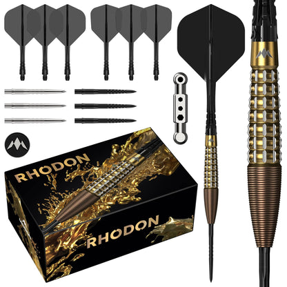 Mission Rhodon Darts Steel Tip - 95% Tungsten - Bronze & Gold Pvd 23 Gram