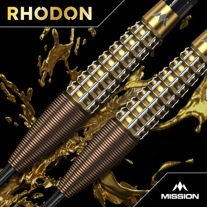 Mission Rhodon Darts Steel Tip - 95% Tungsten - Bronze & Gold Pvd 23 Gram