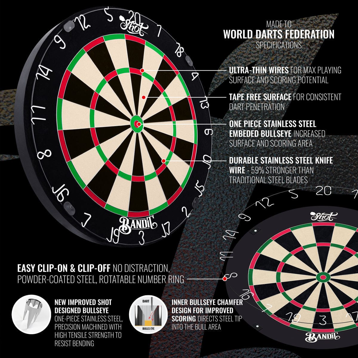 Shot Bandit Dartboard Professional - 4Th Generation