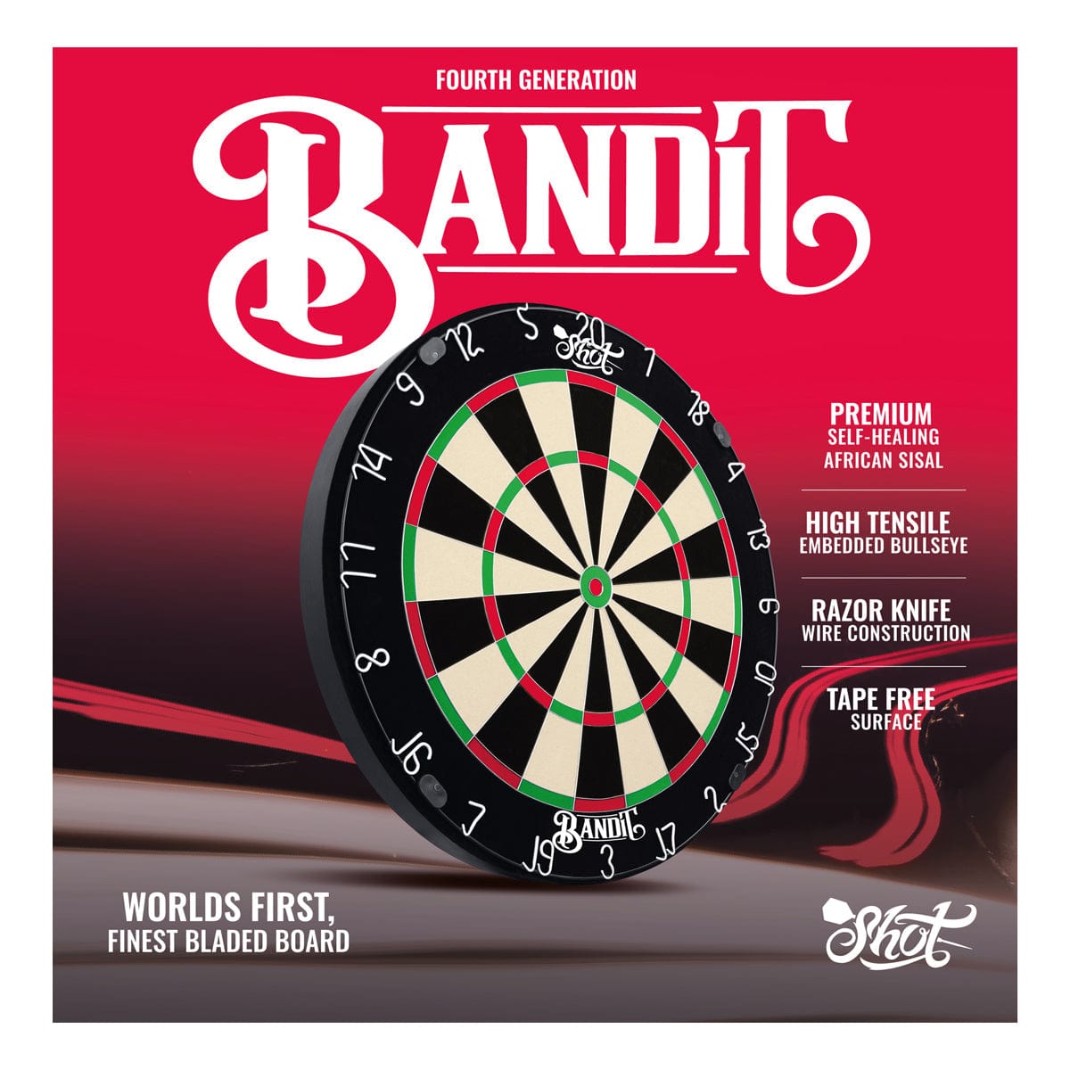 Shot Bandit Dartboard Professional - 4Th Generation