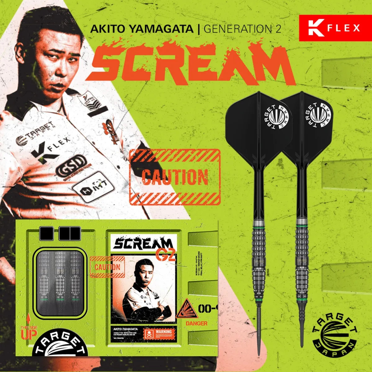 Target Japan Akito Yamagata Scream G2 Swiss Point 90% Steel Tip Darts