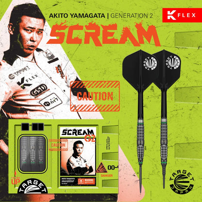 Target Japan Akito Yamagata Scream G2 Swiss Point 90% Steel Tip Darts