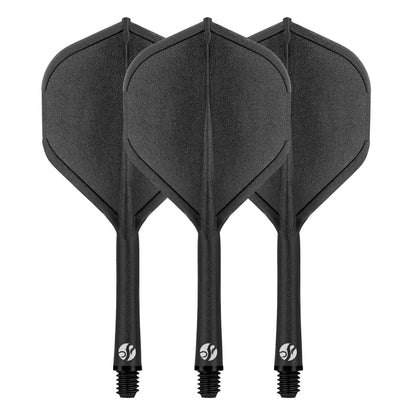 Flight Deck Black One Piece Dart Flight And Shaft System By Shot