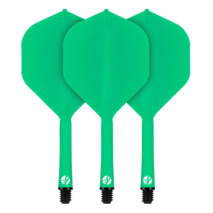 Flight Deck Green One Piece Dart Flight And Shaft System By Shot