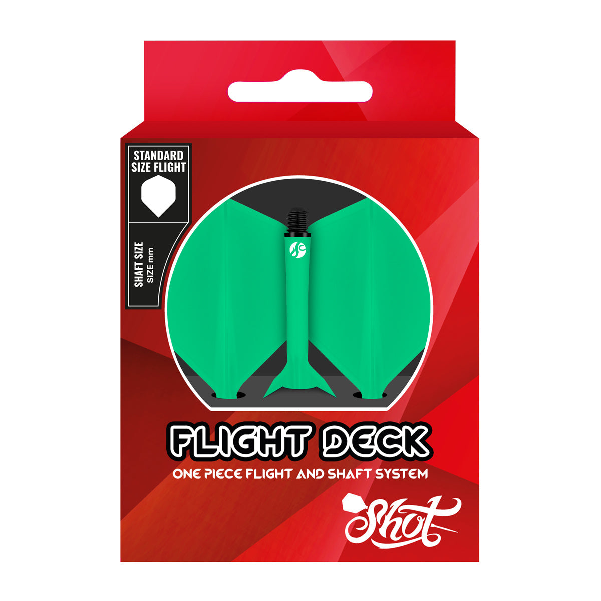 Flight Deck Green One Piece Dart Flight And Shaft System By Shot