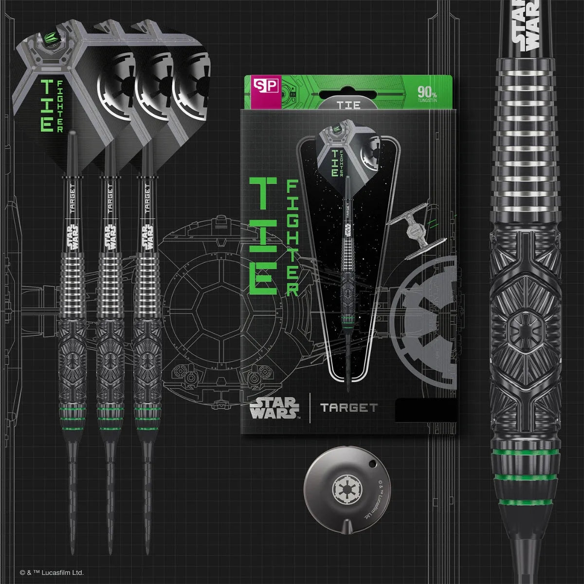 Star Wars™ | Target Tie Fighter 90% Tungsten Steel Tip Darts
