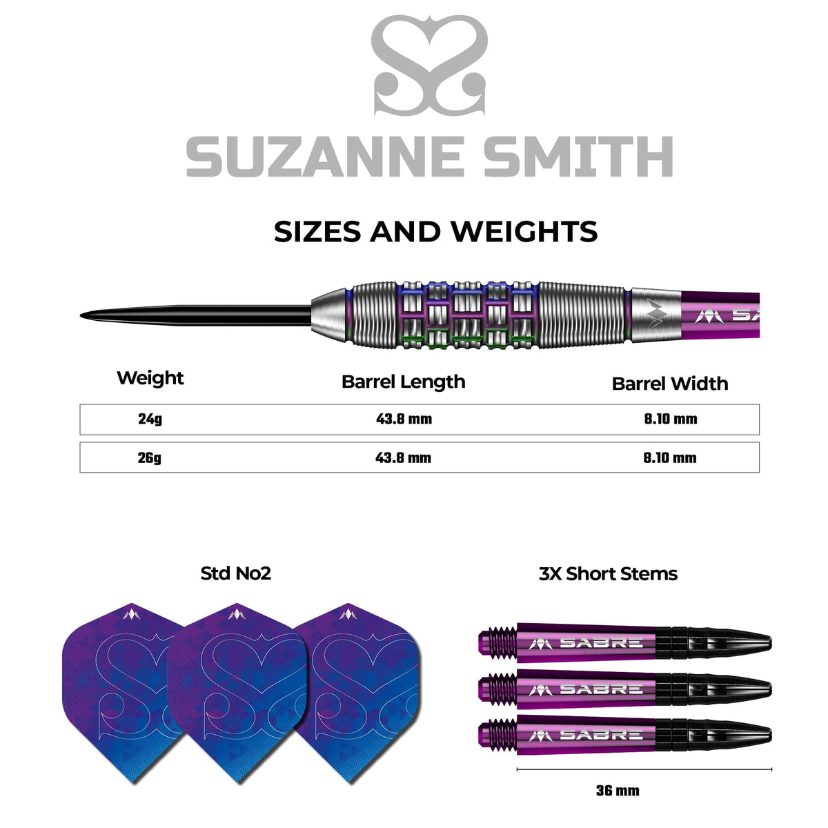 Mission Suzanne Smith Darts - Steel Tip - Coral Pvd