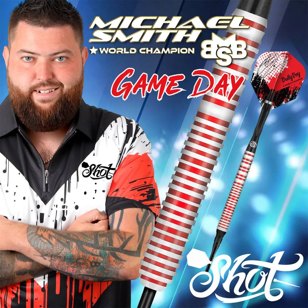Michael Smith Game Day 90% Tungsten Steel Tip Darts By Shot