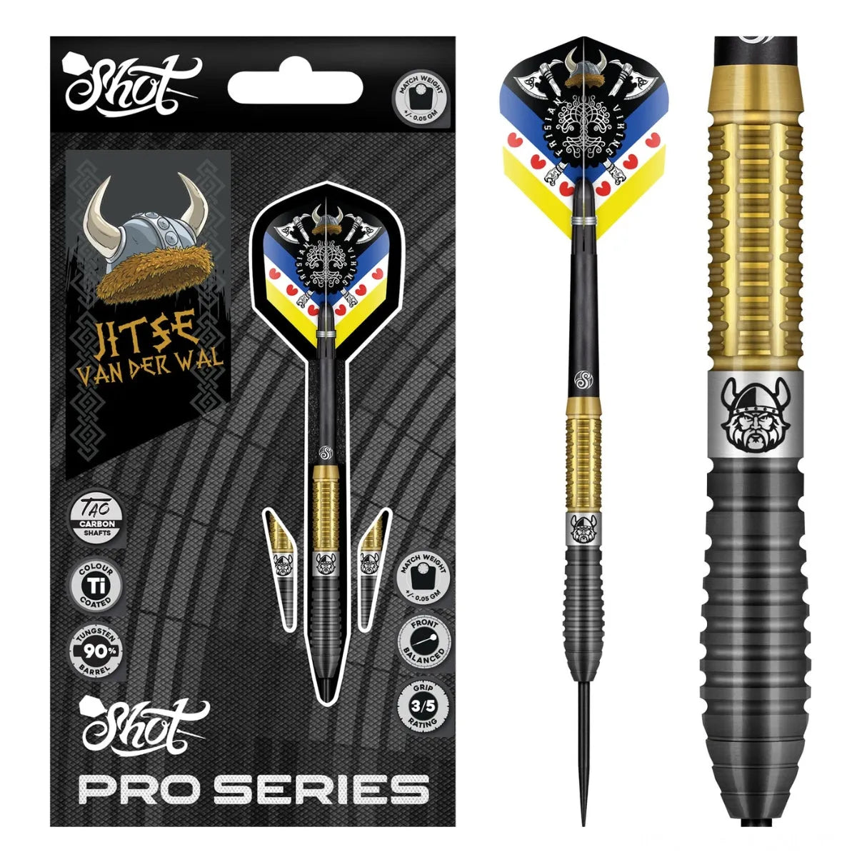 Pro Series Jitse Van Der Wal 90% Tungsten Steel Tip Darts By Shot