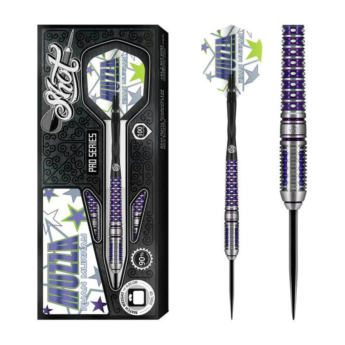 Shot Pro Series Ryan Murray 90% Tungsten Steel Tip Darts By Shot