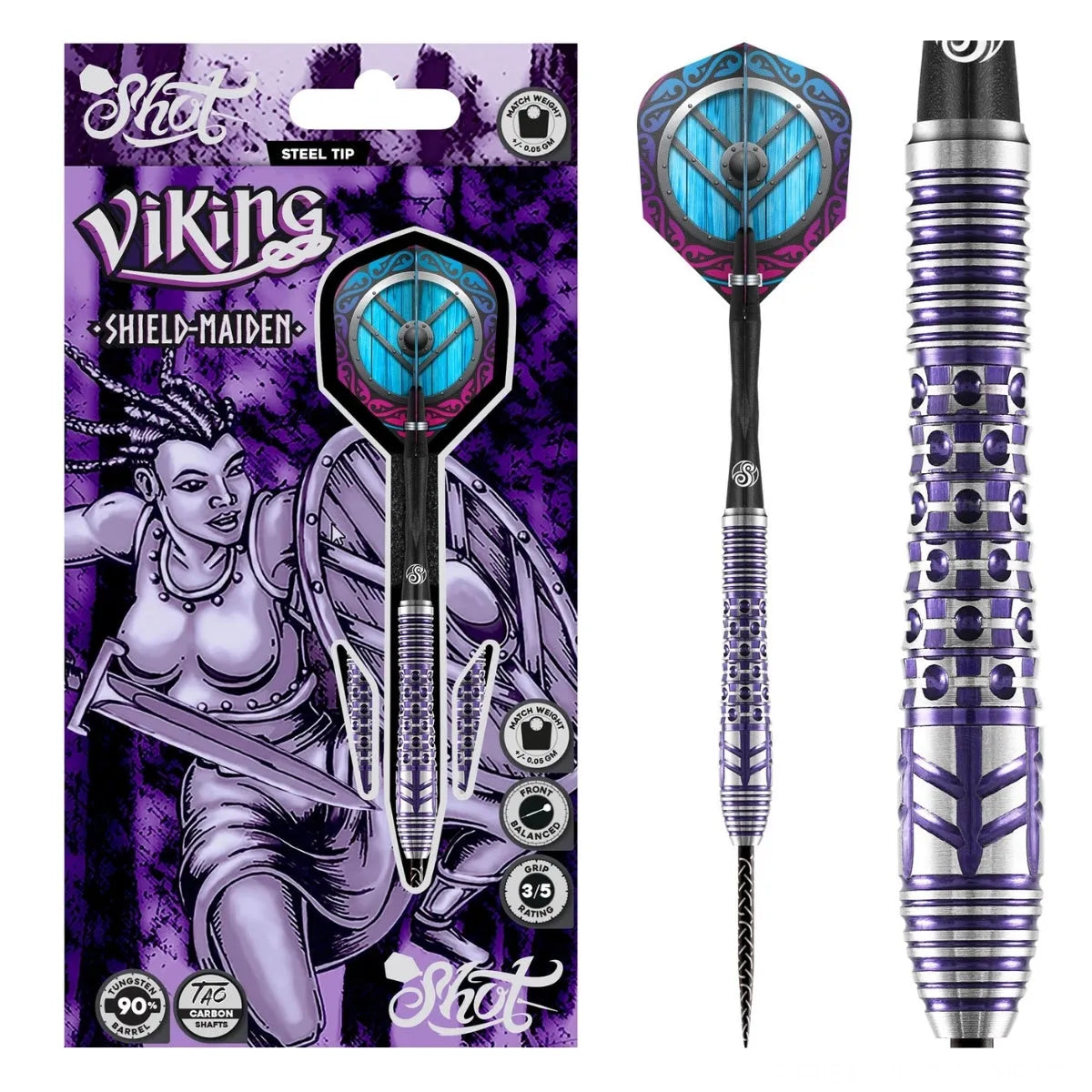 Viking Shield Maiden 90% Tungsten Steel Tip Darts By Shot