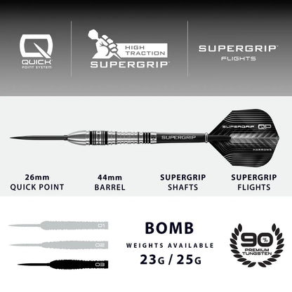 Harrows Supergrip Bomb stats and dimensions