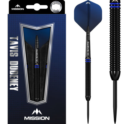 Mission Tavis Dudeney Darts - Steel Tip - 90% Tungsten - Black Pvd