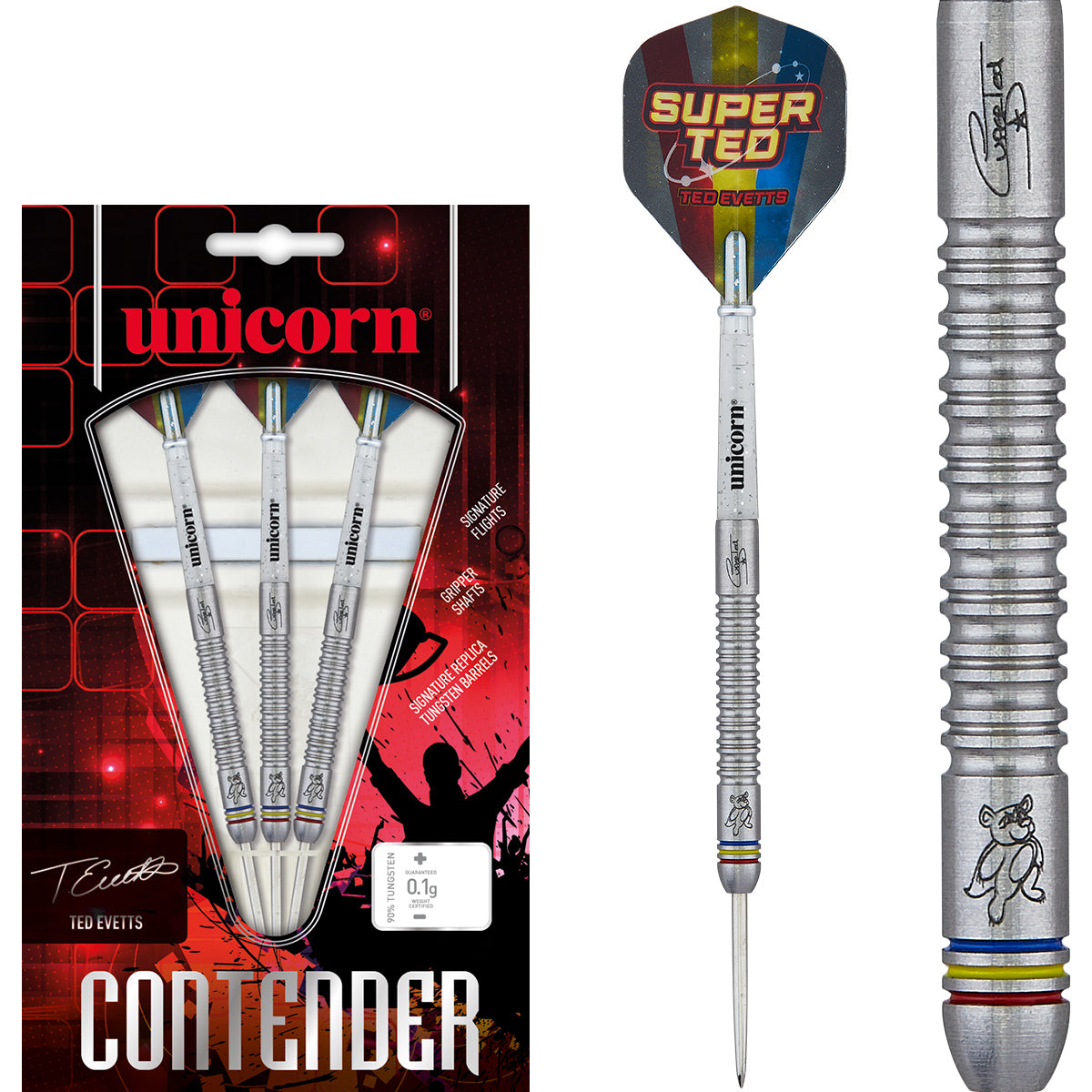 Ted Evetts Phase 2 90% Tungsten Steel Tip Darts By Unicorn