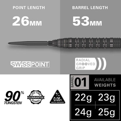 Target Darts Bolide Void 01 90% Tungsten Steel Tip Darts - image 4