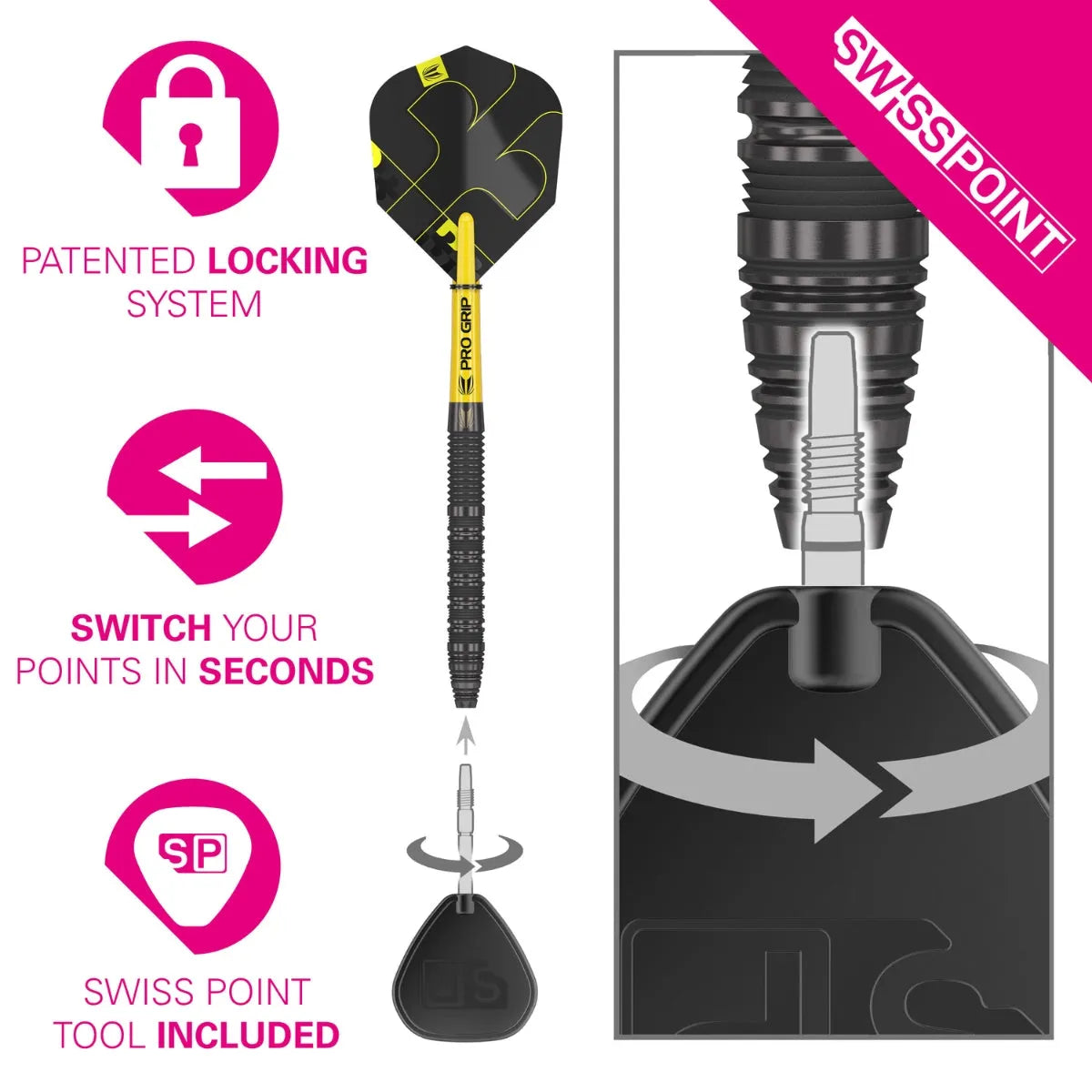Target Darts Bolide Void 01 90% Tungsten Steel Tip Darts - image 6