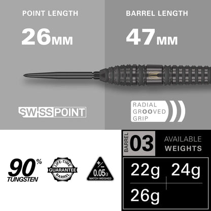 Bolide Void 03 90% Tungsten Sp Steel Tip Darts By Target