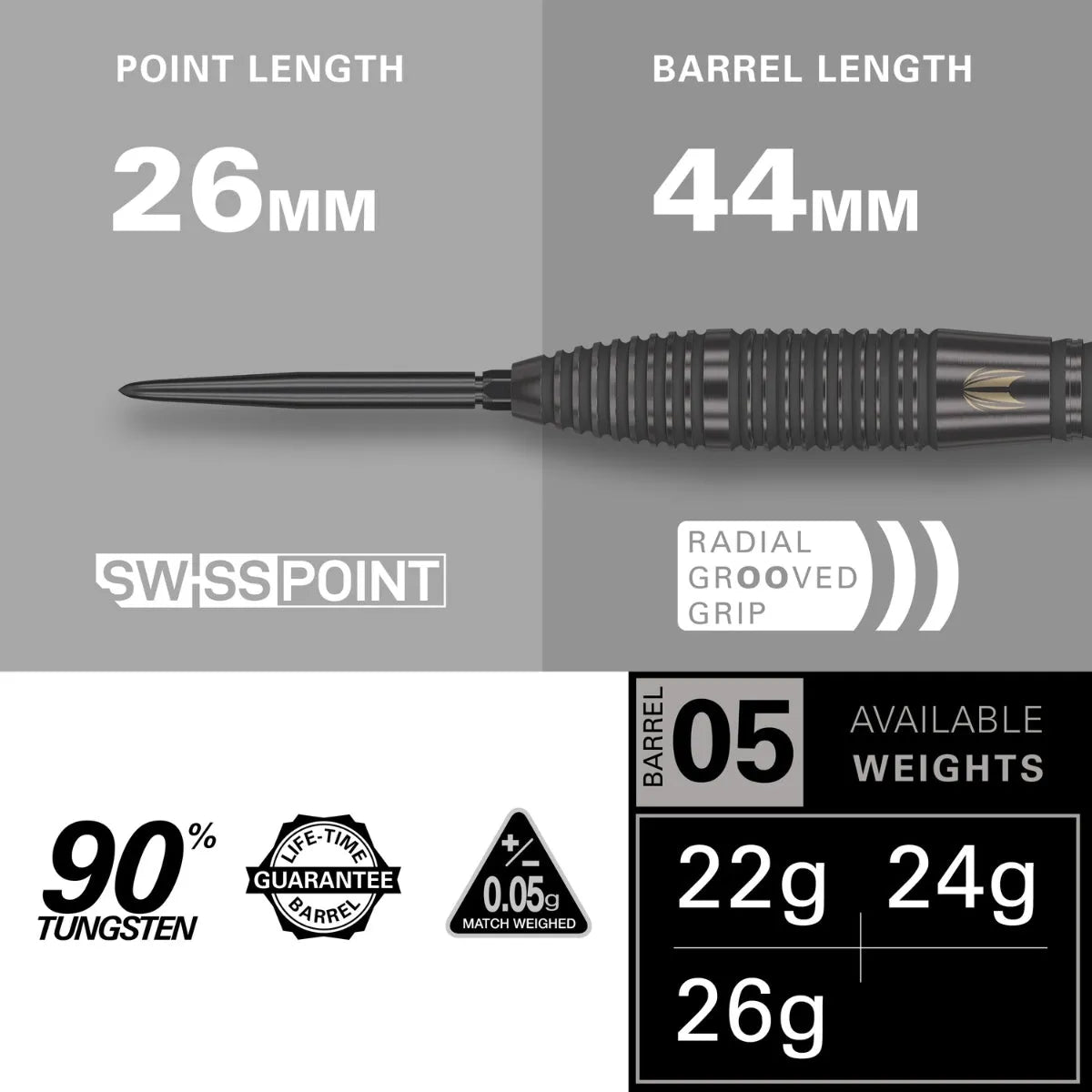 Target Darts Bolide Void 05 90% Tungsten Steel Tip Darts - image 4